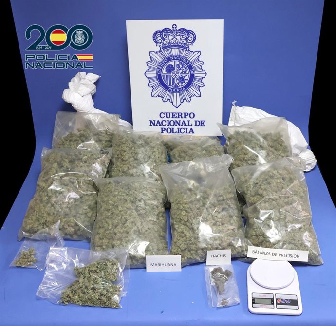 Marihuana intervenida por la Policía Nacional.
