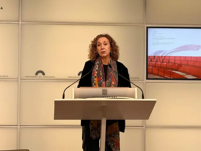 Ester Capella en rueda de prensa