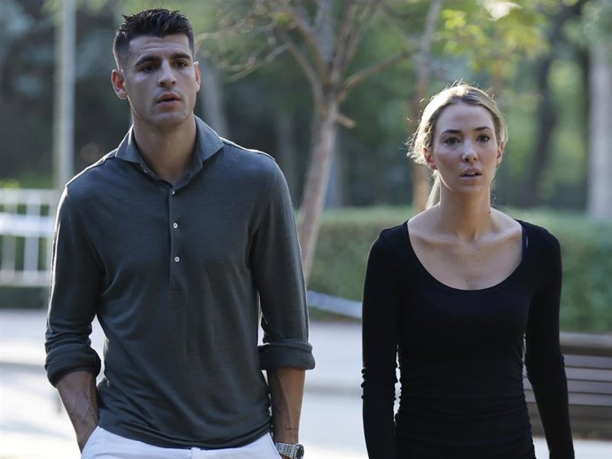 Archivo - Álvaro Morata y Alice Campello, en una imagen de archivo