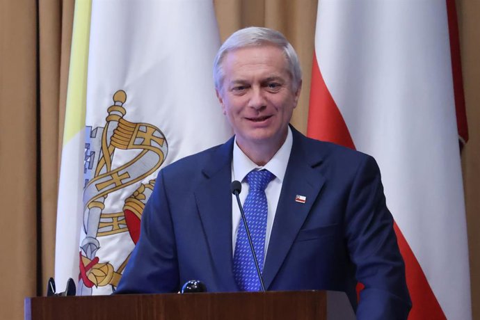 Santiago 21 de enero 2026. El Presidente electo, Jose Antonio Kast, expone en el seminario Reflexiones sobre Chile 2026-2030, organizado por el Centro Latinoamericano de Politicas Economicas y Sociales (Clapes UC). Dragomir Yankovic/Aton Chile