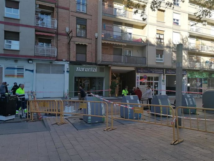 Archivo - Desalojo en la plaza Santa Clara de Huesca.