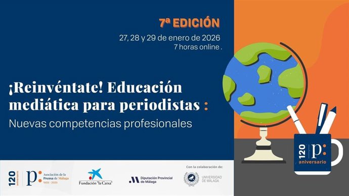 La Asociación de la Prensa de Málaga forma para la docencia en educación mediática con una nueva edición del curso '¡Reinvéntate!'.