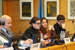 La ministra de Juventud e Infancia, Sira Rego, en el examen del Comité de Derechos del Niño de la ONU.