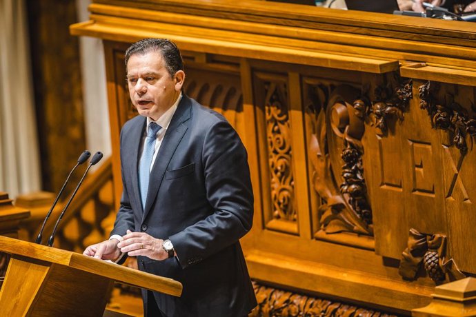 Archivo - April 11, 2024, Lisbon, Portugal: Portuguese Prime Minister, Luis Montenegro, gives the opening speech as Parliament debates the program presented by the XXIV Constitutional Government, The governmental program includes 60 measures proposed by o