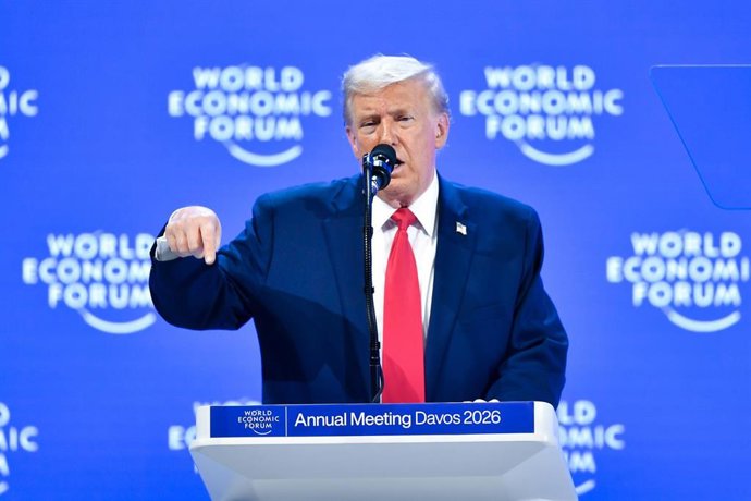 El presidente de EEUU, Donald Trump, interviene en el Foro Económico Mundial de Davos.