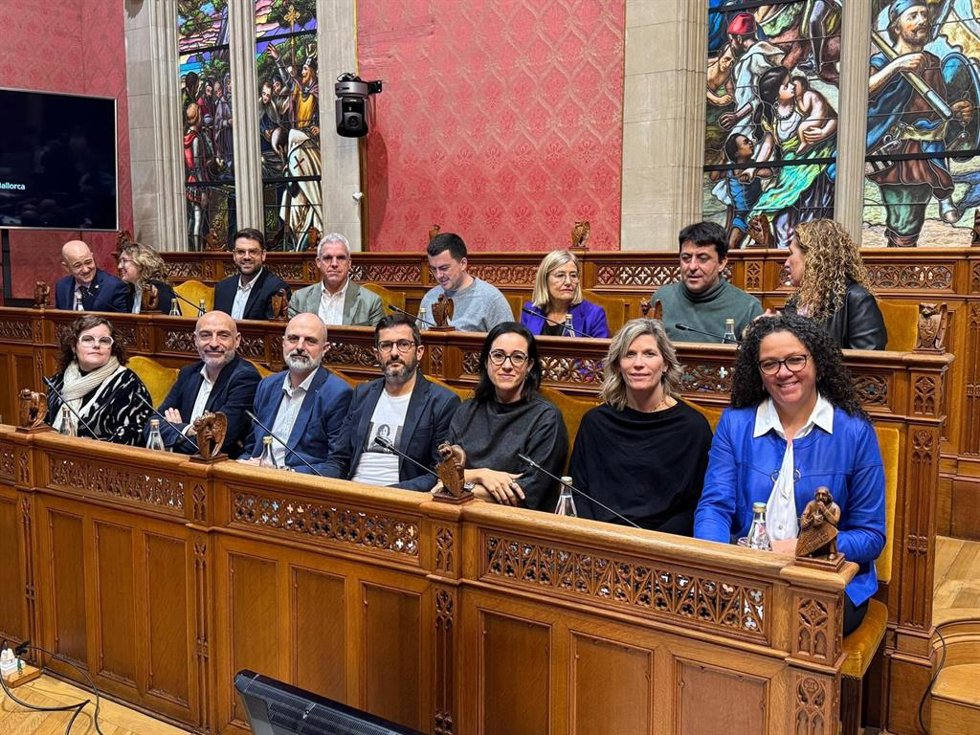 La bancada del grupo socialista en el Consell de Mallorca.