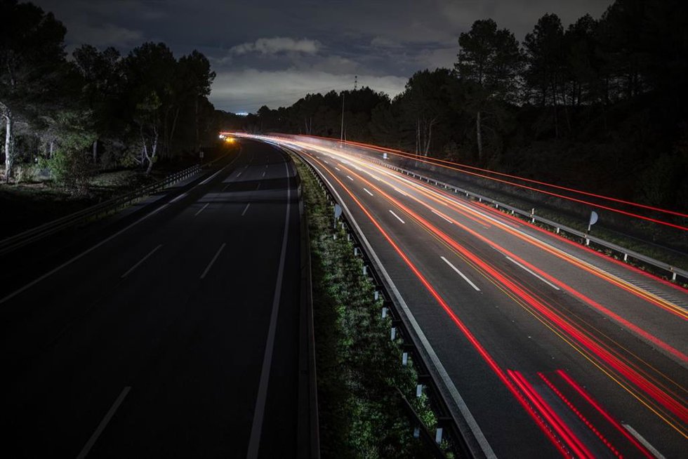 Corte de la AP-7 en sentido sur entre Sant Sadurní d'Anoia y Gelida, a 21 de enero de 2026, en Martorell, Barcelona, Catalunya (España)