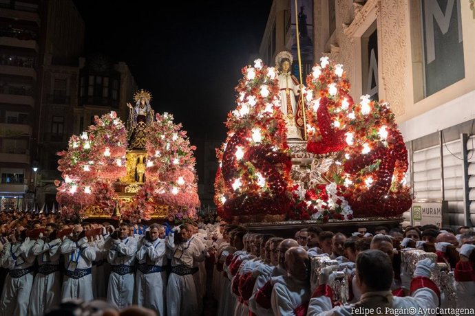 Archivo - Procesión El Encuentro Semana Santa Cartagena Cofradía Marraja 2025