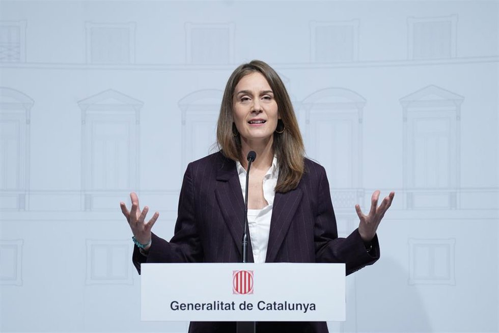 La líder de los Comuns en el Parlament, Jéssica Albiach, ofrece una rueda de prensa tras reunirse con el presidente de la Generalitat por el acuerdo de financiación, a 9 de enero de 2026, en Barcelona, Catalunya (España). 