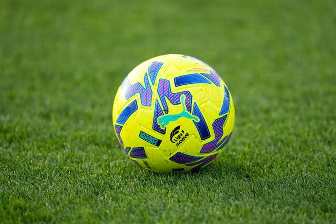 A detailed view of the Puma official match ball prior to the Spanish Women League, Liga F, football match played between Real Madrid and Sevilla FC at Alfredo Di Stefano stadium on January 10, 2026, in Valdebebas, Madrid, Spain.