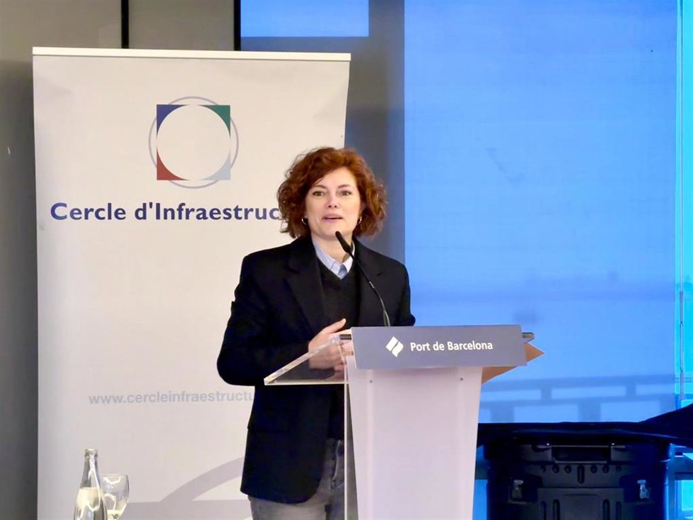 La secretaria general de ERC y líder de ERC en el Ayuntamiento de Barcelona, Elisenda Alamany, en un acto en el Cercle d'Infraestructures