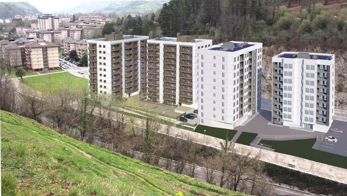 Tolosako Amarotz paper fabrika zaharrean egingo diren etxebizitzen infografia