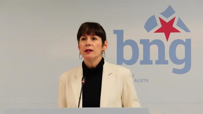 La portavoz nacional del BNG, Ana Pontón, en rueda de prensa.