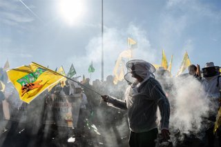 Archivo - Apicultores durante una protesta de agricultores y ganaderos frente al Ministerio de Agricultura, a 16 de diciembre de 2024, en Madrid (España). Los agricultores y ganaderos, convocados por Asaja y COAG, salen hoy a protestar para mostrar su mal
