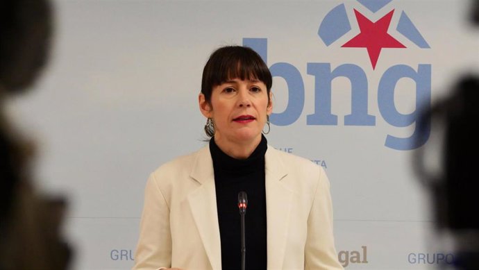La portavoz nacional del BNG, Ana Pontón, en rueda de prensa.