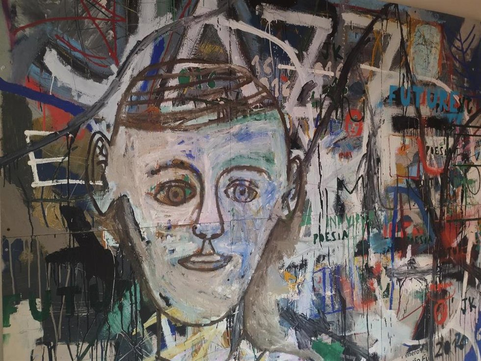 Obras del artista vasco Joseba Kortazar de su muestra "No sentido" expuestas en Bilbao.