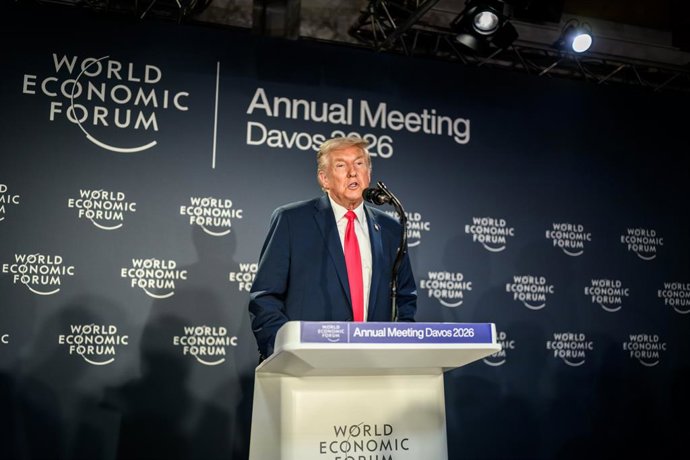 22 de janeiro de 2026, Washington, EUA, Estados Unidos da América: O presidente dos EUA, Donald Trump, discursa no Fórum Econômico Mundial em Davos, na Suíça, onde apresenta sua visão sobre a política dos EUA e questões globais, principalmente a economia 