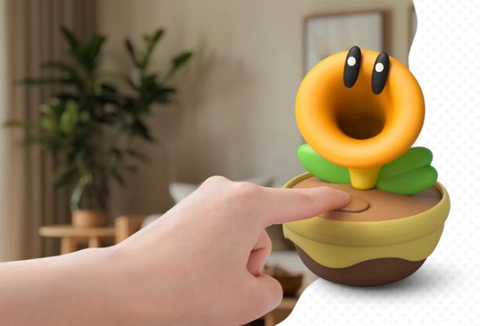 Imagem promocional da nova flor falante da Nintendo.