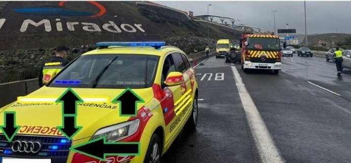 Vehículo que según AUGC usurpó funciones públicas durante una emergencia en la GC-1