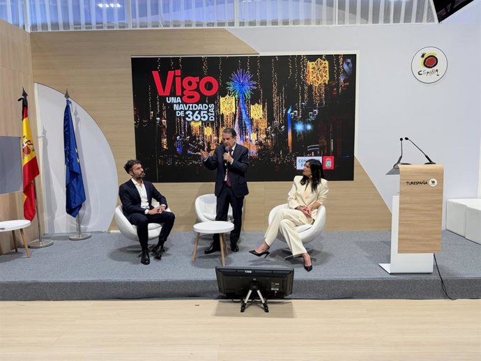 Abel Caballero durante la presentación de Vigo en Fitur.