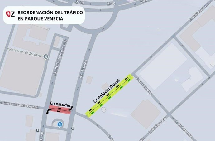 Parque Venecia tendrá 80 plazas más de estacionamiento y mejorará la circulación en un tramo de Palacio Ducal