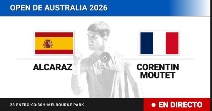 Carlos Alcaraz - Corentin Moutet: resumen y estadísticas del partido de Dieciseisavos de final de Australian Open ATP