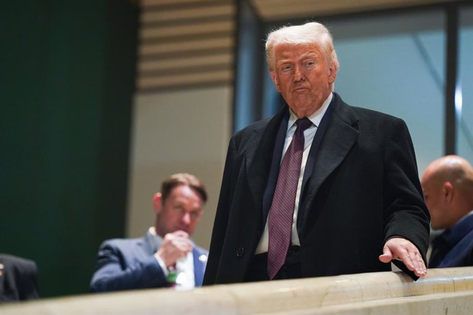 DAVOS, Jan. 22, 2026  -- U.S. President Donald Trump is pictured after his meeting with Ukrainian President Volodymyr Zelensky in Davos, Switzerland, Jan. 22, 2026. U.S. President Donald Trump said on Thursday in Davos that his meeting with Ukrainian Pres