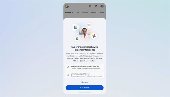 Nova função de Inteligência Pessoal no Modo AI da pesquisa do Google.