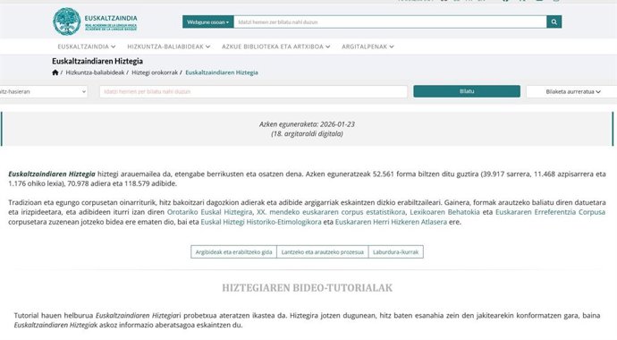 Euskaltzaindiaren Hiztegia sarean