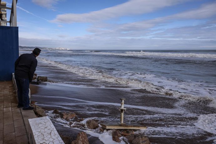 Praias de Tavernes de Valldigna durante a tempestade Harry, em 21 de janeiro de 2026, em Tavernes de Valldigna, Valência, Comunidade Valenciana (Espanha). A Agência Estatal de Meteorologia (Aemet) na Comunidade Valenciana devido à tempestade com grande im