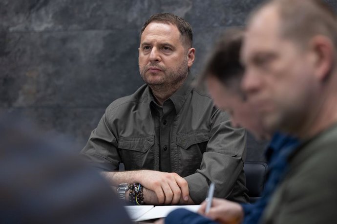 Archivo - El exjefe de la oficina presidencial de Ucrania, Andri Yermak, en el transcurso de negociaciones con EEUU.