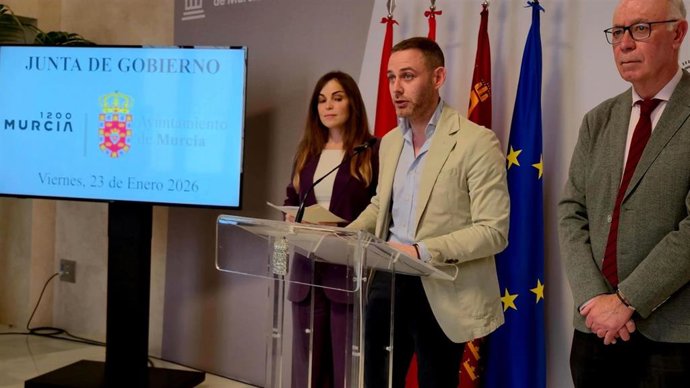 El concejal de Deportes, Miguel Ángel Noguera, en una rueda de prensa tras la Junta de Gobierno
