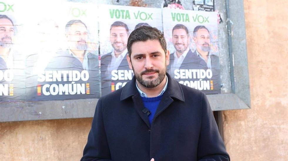 El candidato de Vox a la presidencia del Gobierno de Aragón, Alejandro Nolasco.
