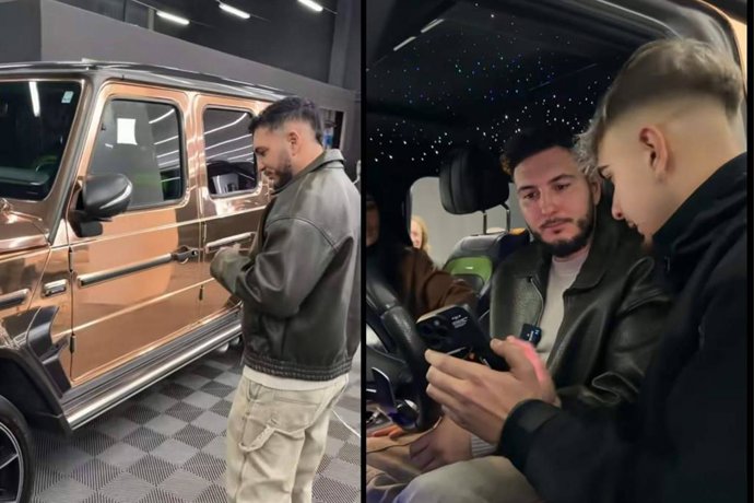 Omar Montes y su Mercedes de 'Oro Rosa' que incendia las redes; ¿exceso o genialidad?