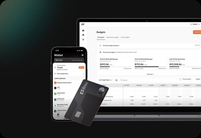 Tarjeta y app de la fintech Brex