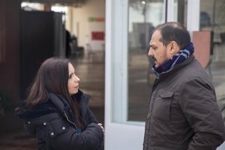 La delegada de Derechos Sociales de la Diputación de Córdoba, Irene Aguilera, y el alcalde de Adamuz, Rafael Ángel Moreno.