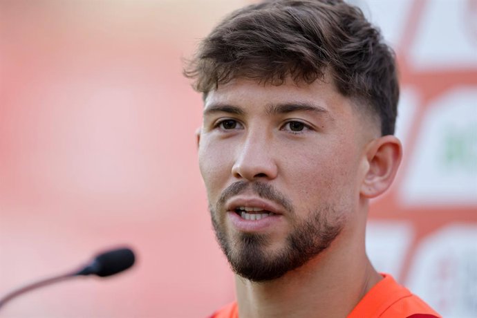 Futbol, Conferencia de prensa seleccion chilena. Los Jugadores Felipe Loyola, y Fernando Zampedri realizan  conferencia de prensa  previo contra Paraguay realizado en el la sede de la ANFP Santiago, Chile. 17/03/2025 Javier Torres/Photosport  Football,