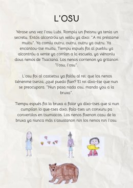 Uno de los trabajos presentados al I Certamen Literario Infantil Eva González.