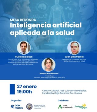 Cartel de la mesa redonda 'Inteligencia artificial aplicada a la salud'.