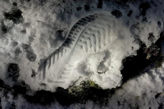 Una pisada en la nieve