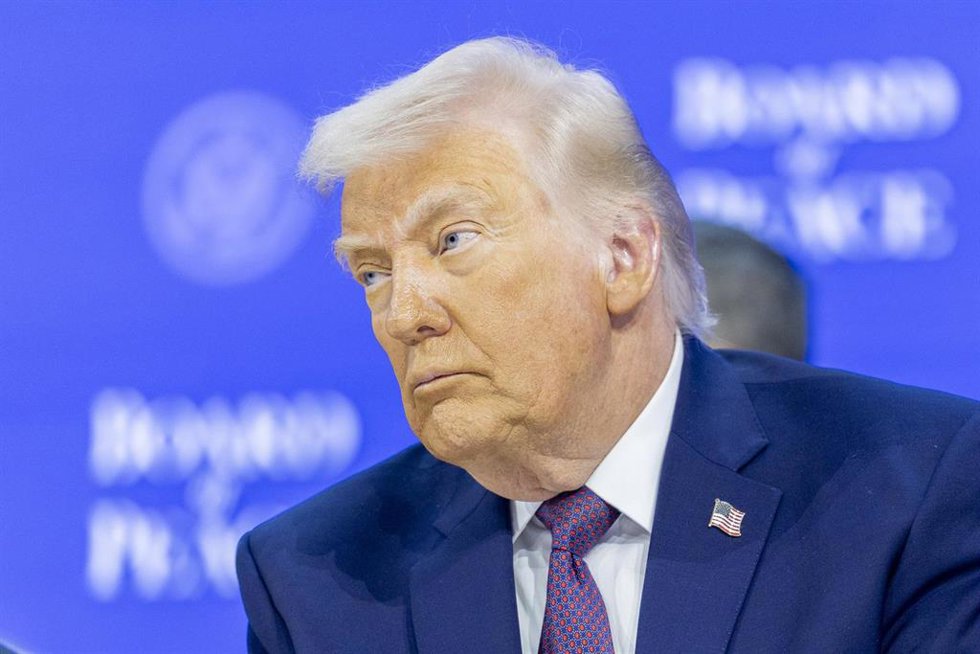 El presidente de Estados Unidos, Donald Trump, durante la presentación de la Junta de Paz en la ciudad de Davos, en Suiza (archivo)