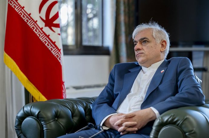 El embajador de Irán en España, Reza Zabib, en una entrevista con Europa Press en Madrid.