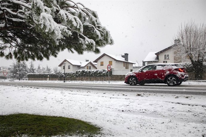 Nevada provocada por la borrasca a su paso por El Boalo