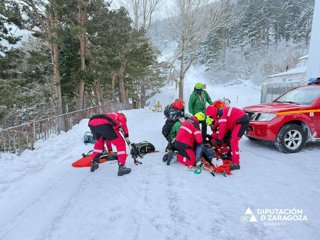 Labores de rescate de los tres montañeros sorprendidos por un alud en el circo de San Miguel, en el Moncayo.