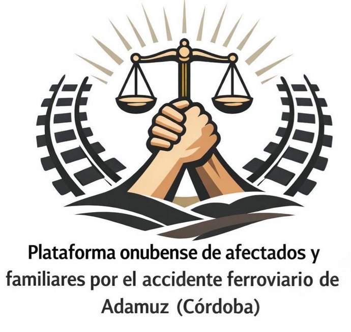 Imagen del logo de la 'Plataforma onubense de afectados y familiares por el accidente ferroviario de Adamuz (Córdoba)'.