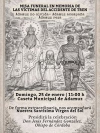 El obispo de Córdoba preside este domingo en Adamuz una misa funeral en memoria de las víctimas del siniestro