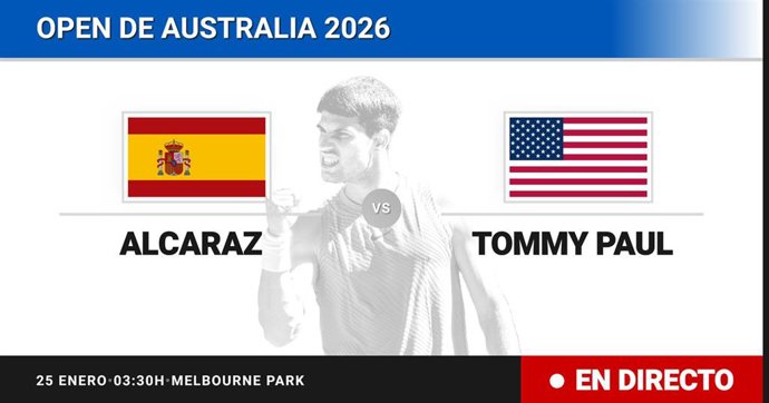 Carlos Alcaraz - Tommy Paul: resumen y estadísticas del partido de Octavos de final de Australian Open ATP