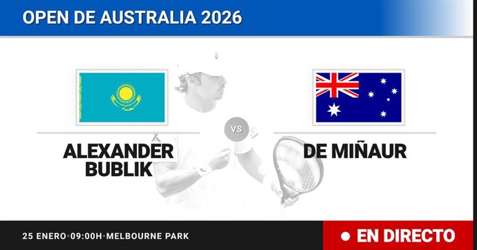 Alexander Bublik - Alex de Minaur: resumen y estadísticas del partido de Octavos de final de Australian Open ATP