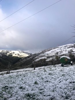 Archivo - Nieve en Asturias, en una imagen de archivo