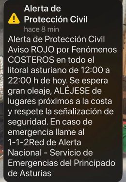 Captura de la alerta